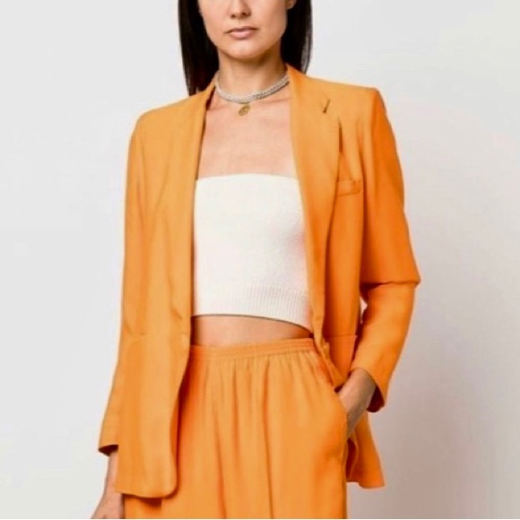 NWT FORTE FORTE single-breasted blazer in tangerine orange size 0, XS - Picture 1 of 10
